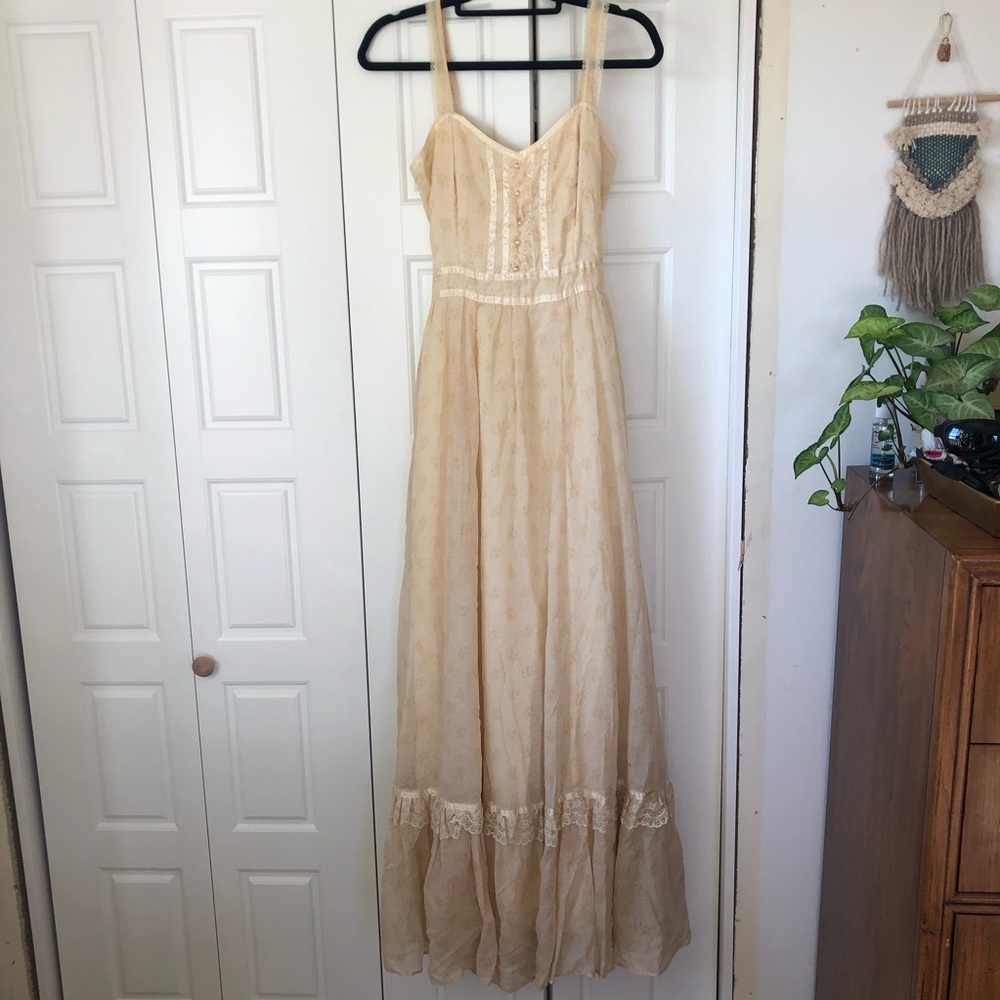 Vintage Gunne Sax maxi dress floral prairie cottage core size 11